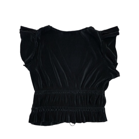 Zara Micro Pleated Top Large Black - Picture 6 of 9